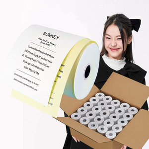 Sunkey 2 3 lớp NCR thanh toán phiếu <span class=keywords><strong>POS</strong></span> Máy giấy <span class=keywords><strong>ATM</strong></span> phục vụ takeout nhà bếp tiền mặt đăng ký <span class=keywords><strong>carbonless</strong></span> in ấn giấy cuộn - Product Image 1