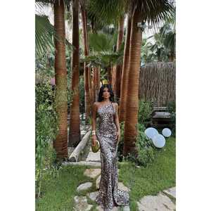 Vestido de Noche de Lujo PARDUS, Vestido de Gala Romántico de Satén, Corte Imperio, Línea A, con Abertura, de Poliéster, Largo hasta el Suelo, para Fiesta o Boda, Disponible en Tallas XS a XL - Product Image 6