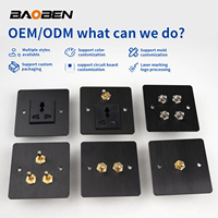 BAOBEN Ensemble de prises et interrupteurs en acier inoxydable texturé - Panneau rétro - Interrupteur à cadran de style industriel - Panneau d'interrupteurs rétro
