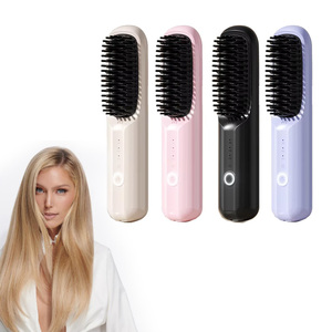 Pettine per capelli senza fili per lisciare il calore elettrico Cordless da viaggio a pettine portatile 160 °/180 °/200 ° Mini piastra per capelli pettine - Product Image 6