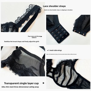 Reggiseno e <span class=keywords><strong>Intimo</strong></span> da Donna Plus Size, Lingerie Femminile, Reggiseno Push-up a Coppa Intera con Pizzo Floreale e Rete - Product Image 4