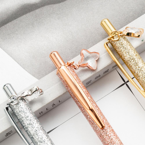 Bolígrafo de Metal con Polvo Dorado de Alta Calidad de la Marca <span class=keywords><strong>Hua</strong></span> <span class=keywords><strong>Hao</strong></span>, con Logotipo Personalizado, Regalo con Diseño de Trébol de Cuatro Hojas, Punta de Bola de 0.5 mm - Product Image 3