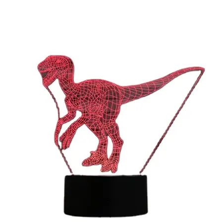 dinosaur 3d illusion led lamp with touch switch night light for kids room