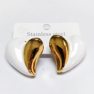 18K PVD Gold Plated Stainless Steel Heart Shape Colorful Enamel <b>Stud</b> <b>Earrings</b> for Women | Waterproof,Hypoallergenic & Non-Fading - Product Image 4
