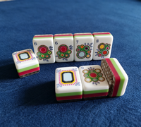 Meilleur Choix : Ensemble de Mahjong Américain en Acrylique à 4 Couches avec Motifs Décoratifs de Singe Tressé pour Fêtes à Domicile et Cadeau de Jeu de Table