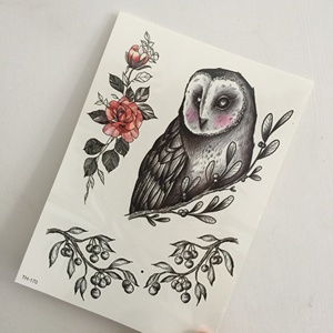 Té negro de cuello belleza impermeable dibujo <span class=keywords><strong>hierba</strong></span> etiqueta mujeres Sexy cuerpo arte brazo respetuoso del medio - Product Image 2