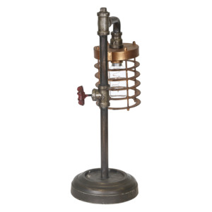 Lampada da Tavolo in Metallo con Gabbia in Rame, Stile Industriale, per Camera da Letto e Soggiorno - Product Image 3