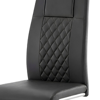 Chaise de salle à manger moderne en cuir PU avec dossier incurvé et pieds en métal, mobilier de cuisine de luxe léger pour la maison