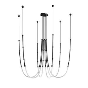 Lámpara de Techo Moderna y Sencilla de Diseño para Sala de Estar, Lámpara Colgante de Acrílico para Techo Alto, Estilo Loft, con Líneas Creativas para Escalera Dúplex - Product Image 5