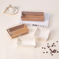 Boîte d'emballage jetable en papier pour sandwichs, boîte alimentaire en papier kraft pour hot-dogs et sushis avec couvercle transparent – Vente en gros