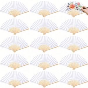 Éventail pliant portatif en tissu pour femmes, idéal pour mariage, danse, bricolage, style chinois et japonais, en bambou - Product Image 2