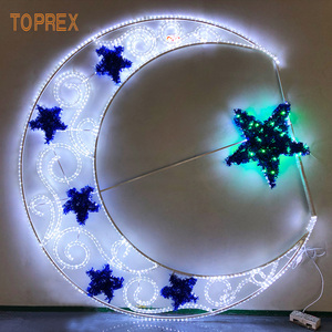 TOPREX Nouveaux Produits IP65 Latern Kareem Lumières Lune et Étoile Pièces <span class=keywords><strong>de</strong></span> Décoration pour Événement Ramadan Attraction Disposition - Product Image 1