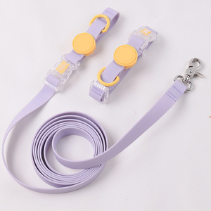 Suministros para mascotas <span class=keywords><strong>Collar</strong></span> de correa de perro impermeable de Color púrpura con hebilla rápida Correa de perro de goma recubierta de Pvc ajustable y <span class=keywords><strong>Collar</strong></span> - Product Image 5