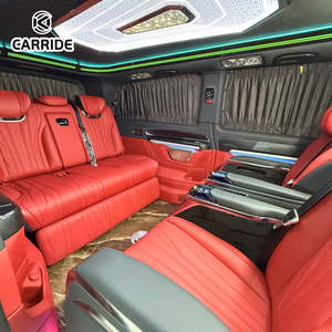 Carride Vito - Accessoires intérieurs pour fourgonnette de direction en alliage d'aluminium portable - Sièges capitaine en cuir caramel - Éclairage LED ciel bleu étoilé - Product Image 4