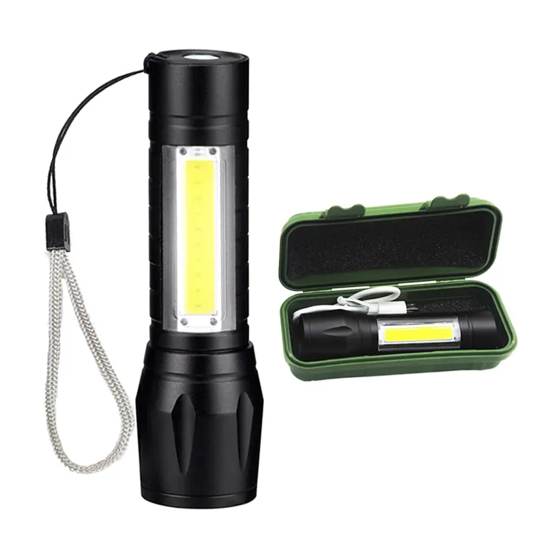 10 Light Mode Mini Led Key Chain Light Small Pocket Flashlight Type-C Rechargeable Led Torch Light