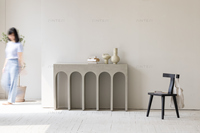 Minimaliste Moderne Wabi Sabi Console Table Lumière Béton Japandi Style Ferme Maison Art Déco Salon Salle À Manger Cuisine Hôtels