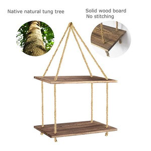 Hot Rope <b>Hanging</b> Floating Shelves for Farmhouse Rustic Decor 2-Tier Display Shelf Plants Photos Bathroom - Product Image 3