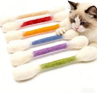 OEM/ODM Fournitures pour animaux en gros : Bâton à mâcher en coton en forme de coton-tige avec herbe à chat, jouet interactif durable pour chat pour le nettoyage des dents