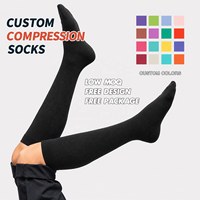 Kaos Kaki Kompresi Setinggi Lutut yang Bernapas untuk Perawat, Olahraga, Wanita dan Pria, untuk Shift Panjang, Desain Kustom, Produsen Grosir OEM