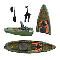 Kayak de pêche pliable et détachable avec siège solo en plastique, 2 pièces, canoë modulaire avec pédale d'aileron