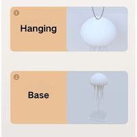Lampe LED Méduse Dansante Automatique avec Commande Vocale, Veilleuse Colorée pour la Maison, Piles Incluses