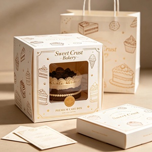 Cajas para Pasteles Impresas Personalizadas al por Mayor, Caja de Embalaje para Cupcakes, Contenedor de Alimentos Desechable Ecológico para Donuts, Pasteles y Galletas - Product Image 1
