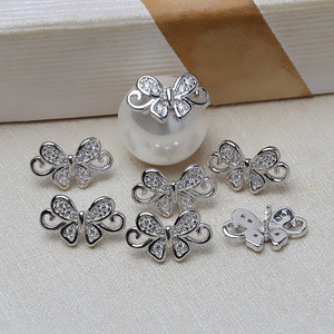 Perle en forme de papillon baroque en argent 925 faite à la main, porte-bijoux vide à faire soi-même, accessoire de bijouterie, trouvailles de bijouterie 3846 - Product Image 3