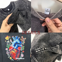 Kaos Retro Kustom Grosir Polos Streetwear Grafis Ukuran Besar Acid Wash T-Shirt Vintage Oversized Print untuk Pria