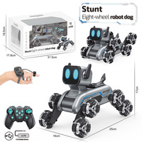 Voiture télécommandée électrique pour enfants et ensemble de jouets chien robot avec fonctions de dérapage, course tout-terrain, lumières et musique pour un jeu créatif