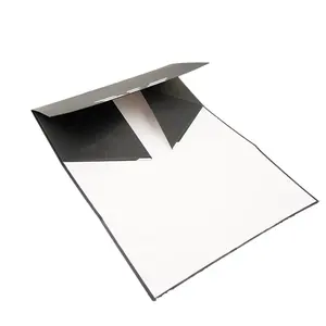 Caja de papel negra plegable magnética con forma de triángulo personalizada, caja de papel rígida para manualidades de regalo de lujo