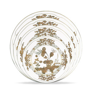 Golden Flower Vintage Italian Style Decorative Dish Plate Ceramic Porcelain Luxury Royal <b>Dinnerware</b> <b>Set</b> Bone China - Product Image 2