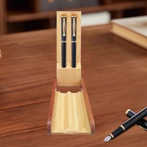 Yonghui Solid Wood <b>Pen</b> Storage <b>Box</b> 160mmx63mmx22mm Two-Tone Splicing For General Packaging - Product Image 2