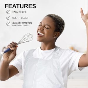 Tabliers jetables en plastique, bavoirs imperméables pour adultes, pour la cuisine, les loisirs créatifs, les tâches ménagères, la <span class=keywords><strong>peinture</strong></span> et les salons - Product Image 3