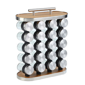 Especiero Giratorio Estilo Éxito de Ventas - Opciones de Múltiples Frascos, Asa Portátil y Sello Hermético CB002 para Cocinas Europeas Modernas - Product Image 1