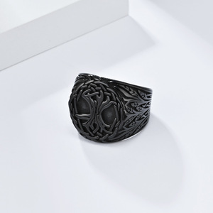 Celtic Knot Tree Of Life <b>Titanium</b> Steel Ring For Men Black Index Finger Jewelry Everyday Wear - Product Image 4