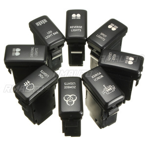 Interrupteur à bouton-poussoir de remplacement OEM LED vert 12V pour Toyota Landcruiser Hilux Prado 120 SERIES 2003-2009, barre lumineuse LED, éclairage de conduite - Product Image 3