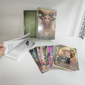 Jeu de cartes <span class=keywords><strong>Oracle</strong></span> de luxe personnalisé, cartes de tarot de haute qualité sur le thème des déesses, avec livre et boîte rigide pour la guidance spirituelle - Product Image 2