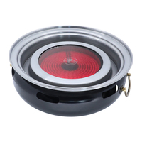 Pinnovo Table Ronde En Acier Inoxydable Barbecue Électrique Grill Table Coréenne Hibachi Restaurant Grill Table Commercial Coréen Bbq