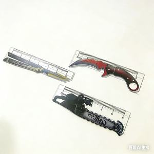 Ensemble de 6 règles de poche Delta Force rouge vif de 7 cm, modèle d'arme jouet pour enfants, pendentif de sac à dos - Product Image 3