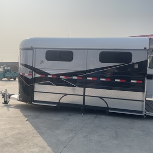 Remorque semi-remorque pour 3 chevaux HERUI avec espace standard pour chevaux, double essieu, frein électrique, capacité de charge de 4 tonnes - Product Image 3