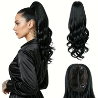 Extensions de cheveux synthétiques longues et bouclées avec cordon de serrage pour cosplay