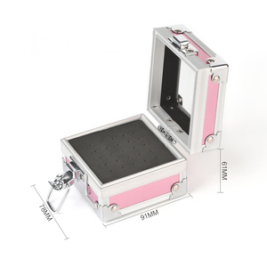 KADS Square 25 Slots Nail Drill Bit Display Storage <b>Box</b> Container With <b>Lock</b> Aluminum Alloy Storage Case <b>for</b> Manicure Bits Holder - Product Image 2