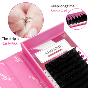 Abonnie Russian Volume Lash Bandejas Extensiones de pestañas de Cachemira <span class=keywords><strong>Negro</strong></span> mate Extensiones de pestañas de visón veganas oscuras - Product Image 4