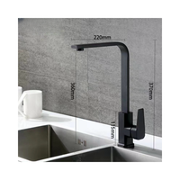 Robinet à tube plat carré en acier inoxydable mélange d'eau chaude froide en alliage de zinc pour évier de cuisine de salle de bain monotrou