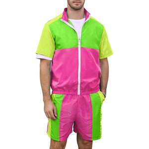 Yisfri Men's 80s 90s Track Suit Vintage Windbreaker <b>Jacket</b> Set Quick Dry <b>Workout</b> Outfit - Product Image 1