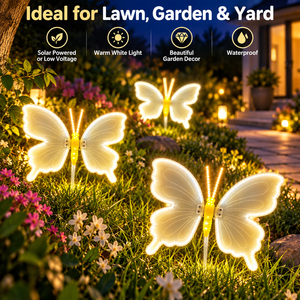 Lampe de jardin LED imperméable en forme de papillon, lampe décorative extérieure à haute luminosité pour pelouse, cour, patio, jardin - Product Image 1