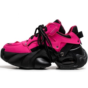 รองเท้าผ้าใบแฟชั่นผู้ชายแบบสวมลำลอง สไตล์ Chunky Platform สีแดง รับทำโลโก้ตามสั่ง - Product Image 1