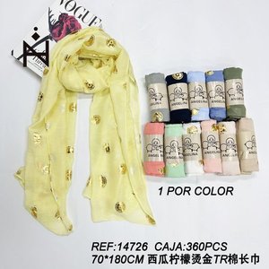 Sciarpa Lunga in Cotone Angelina TR 70x180cm con Stampa in Lamina d'Oro, Sciarpa alla Moda - Product Image 3