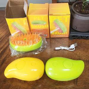 Spazzola a vapore per animali domestici pettine per la toelettatura del cane del gatto con <span class=keywords><strong>Spray</strong></span> elettrico Anti-volo capelli galleggianti morbidi in Silicone spazzola per la depilazione - Product Image 4