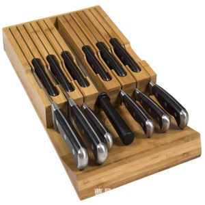 Soporte de madera para cuchillos, organizador de cuchillos de cocina de bambú de 7 piezas, soporte duradero para cubiertos para uso doméstico - Product Image 1